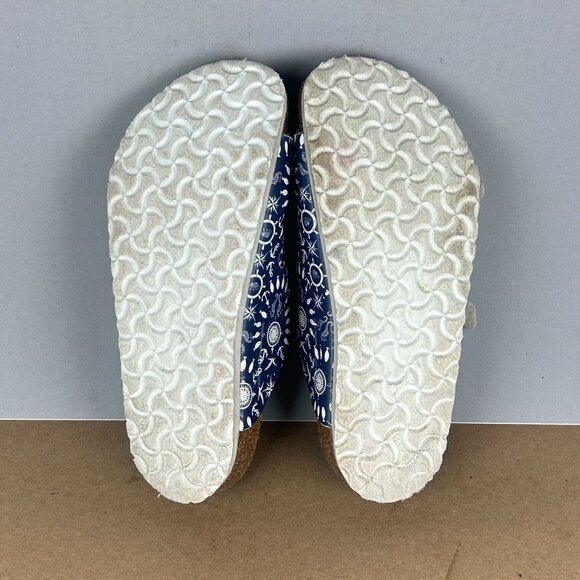 Birkenstock Florida Nautical Three Strap Sandals Kids 12 Blue White Vegan - Picture 8 of 9